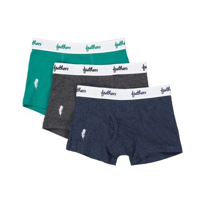 Feathers Boys Cotton Strech Tagless Boxer Briefs Underwear - (3/pack)