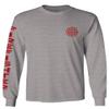 0121. America Patriotic Firefighter Support Seal Thin Red Line Fonts Fireman Men's Long Sleeve t Shirt (Light Gray Medium) view 1