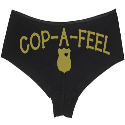 Cop A Feel Leo Police Wife Boyshort Panties The Panty Game cop Party Bridal Gift Gold