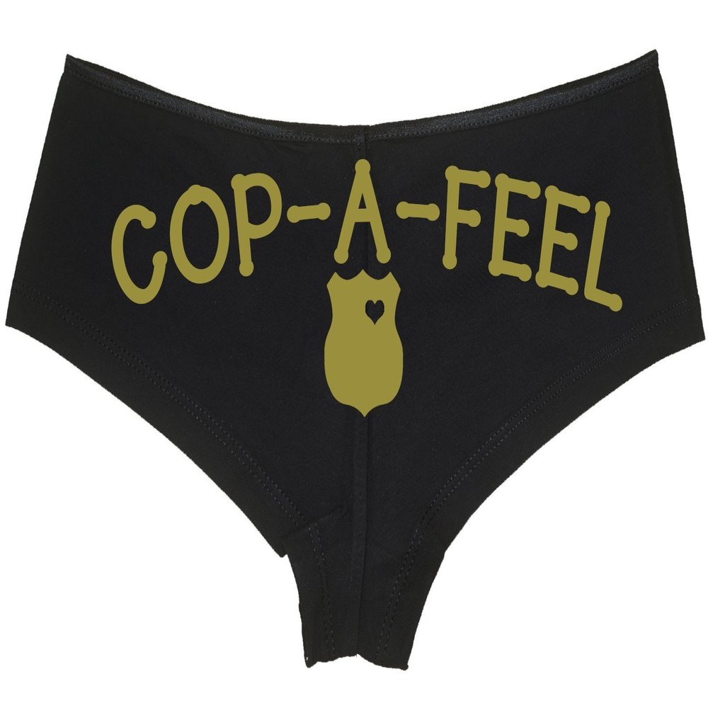 Cop A Feel Leo Police Wife Boyshort Panties The Panty Game cop Party Bridal Gift Gold