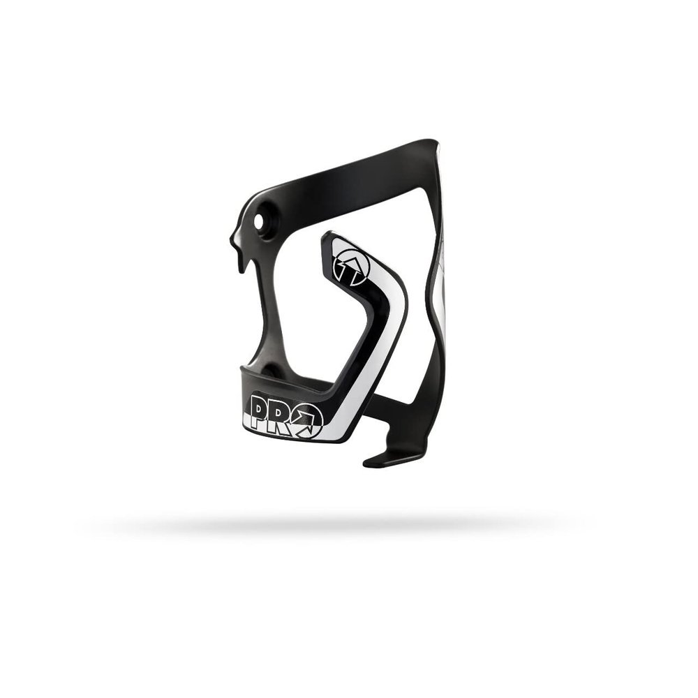 Pro Bottle Side Cage Alloy R Black/White Bottle Cage R20RBC0023X