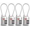 TSA Accepted Luggage Travel Lock, Set-Your-Own Combination Lock for School Gym Locker, Luggage Suitcase Baggage Locks, Filing Cabinets, Toolbox, Case (Silver, 4 Pack) view 1