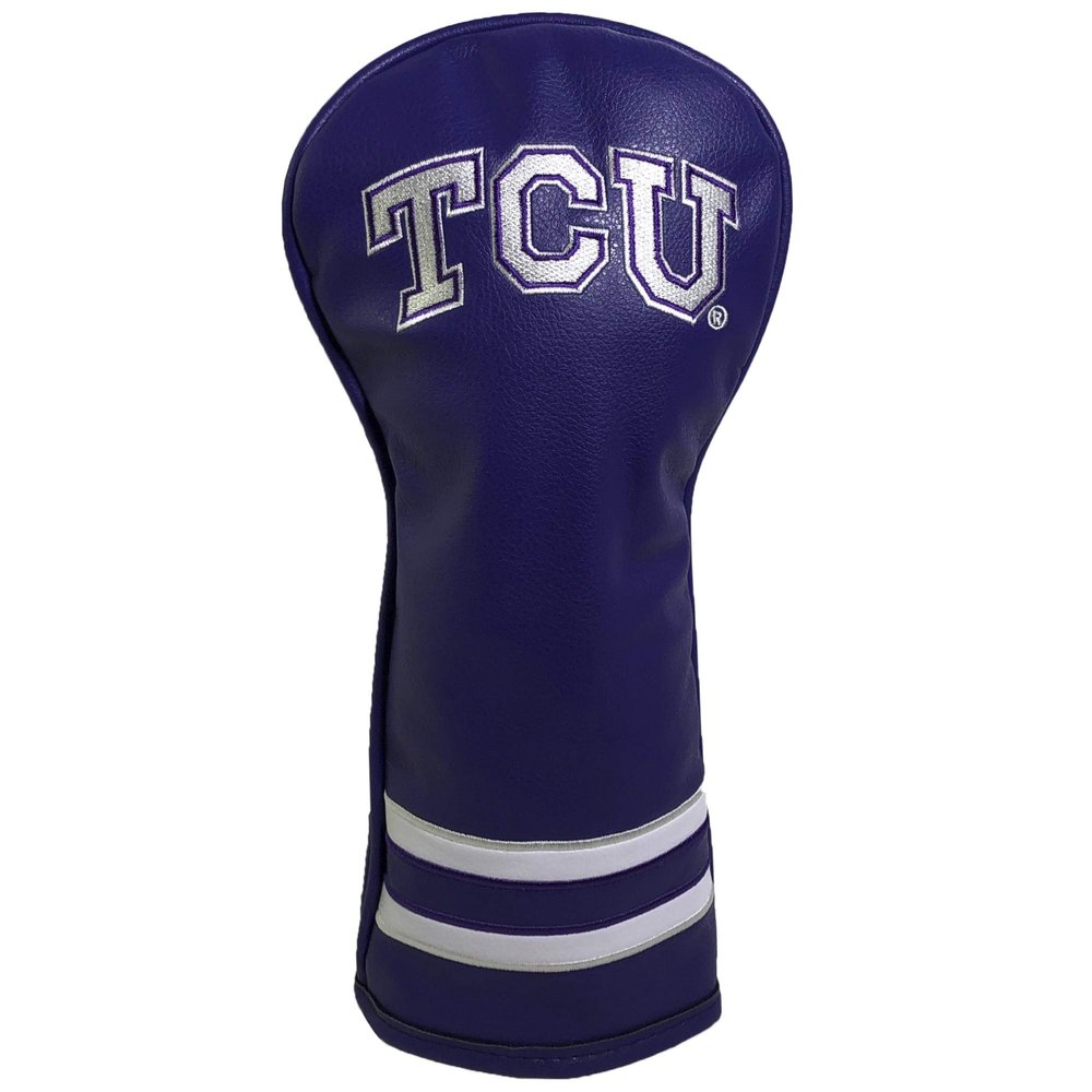 Team Golf NCAA TCU Horned Frogs Vintage Driver Head Cover Vintage Driver Golf Club Headcover, Form Fitting Design, Retro Design & Superb Embroidery
