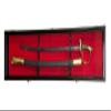 sfDisplay.com,LLC. Single Sword & Scabbard Display Case Cabinet Wall Rack Custom Colors - Lockable (Black Finish, Red Felt Background) view 1
