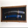 sfDisplay.com,LLC. Single Sword & Scabbard Display Case Cabinet Wall Rack Custom Colors - Lockable (Walnut Finish w/LED, Green Felt Background) view 1
