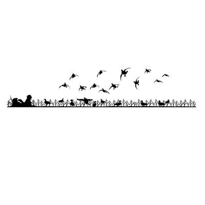 Duck Hunting Field Scene Window Kit - Truck Rear Window Kit Sticker 1703 by Waterfowldecals (White)