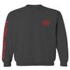 0121. America Patriotic Firefighter Support Seal Thin Red Line Fonts Fireman Men's Crewneck Sweatshirt (Characol Large) view 1