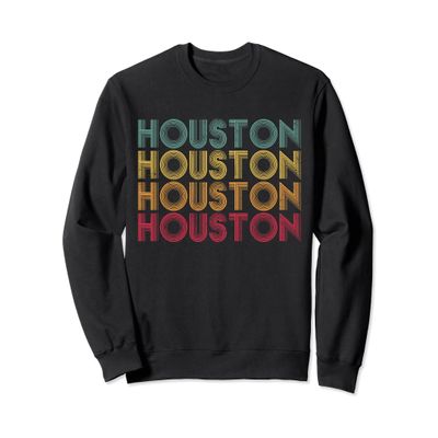 HOUSTON, TX Sweatshirt Vintage Retro 70's 80's Texas Gift