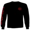 0121. America Patriotic Firefighter Support Seal Thin Red Line Fonts Fireman Men's Long Sleeve t Shirt (Black, 2X Large) view 1