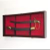 sfDisplay.com,LLC. Single Sword & Scabbard Display Case Cabinet Wall Rack Custom Colors - Lockable (Cherry Finish w/LED, Red Felt Background) view 2