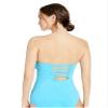 Cole of California Women's Standard Twist Front Bandeau Tankini, Solid mesh Mix Turquoise, Medium view 2