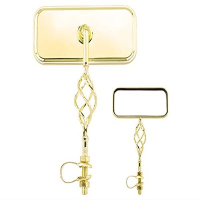 Rectangle Cage Mirror All Gold. Bike Mirror, Bicycle mirror, bike parts, bicycle parts