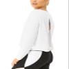 Bestisun Open Back Workout Tops Long Sleeve Backless Yoga Clothes Sports Athletic Shirts for Women White L view 3