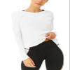 Bestisun Open Back Workout Tops Long Sleeve Backless Yoga Clothes Sports Athletic Shirts for Women White L view 4