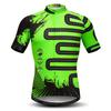 Men's Cycling Jersey Short Sleeve Road Bike Biking Shirt Top Bicycle Cycle Clothes Skull Black Green Size L view 1