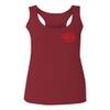 0121. America Patriotic Firefighter Support Seal Thin Red Line Fonts Fireman Women's Tank Top Racerback (Maroon, Small) view 1