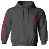 0121. America Patriotic Firefighter Support Seal Thin Red Line Fonts Fireman Sweatshirt Pullover Hoodie (Charcoal, Small) view 1
