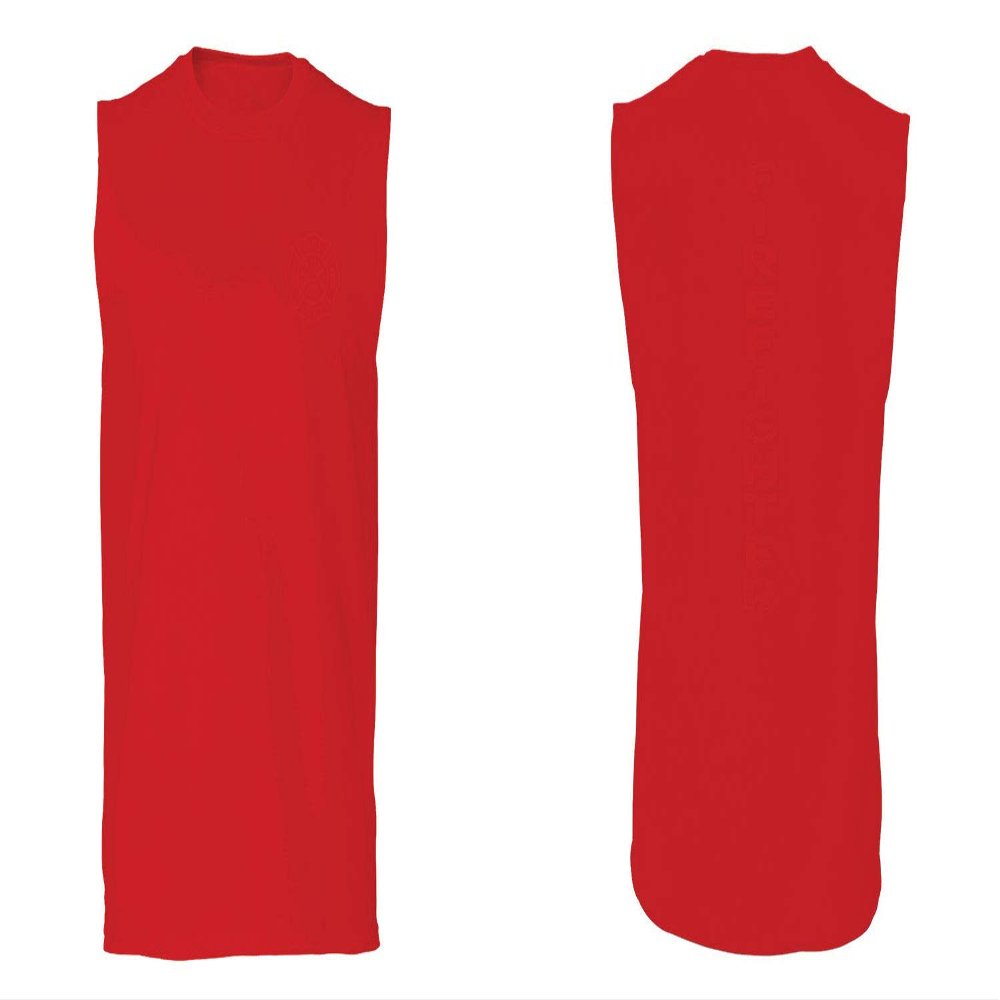 0121. America Patriotic Firefighter Support Seal Thin Red Line Fonts Fireman Men's Muscle Tank Sleeveles t Shirt (Red X Large)