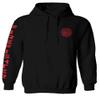 0121. America Patriotic Firefighter Support Seal Thin Red Line Fonts Fireman Sweatshirt Pullover Hoodie (Black, Medium) view 1