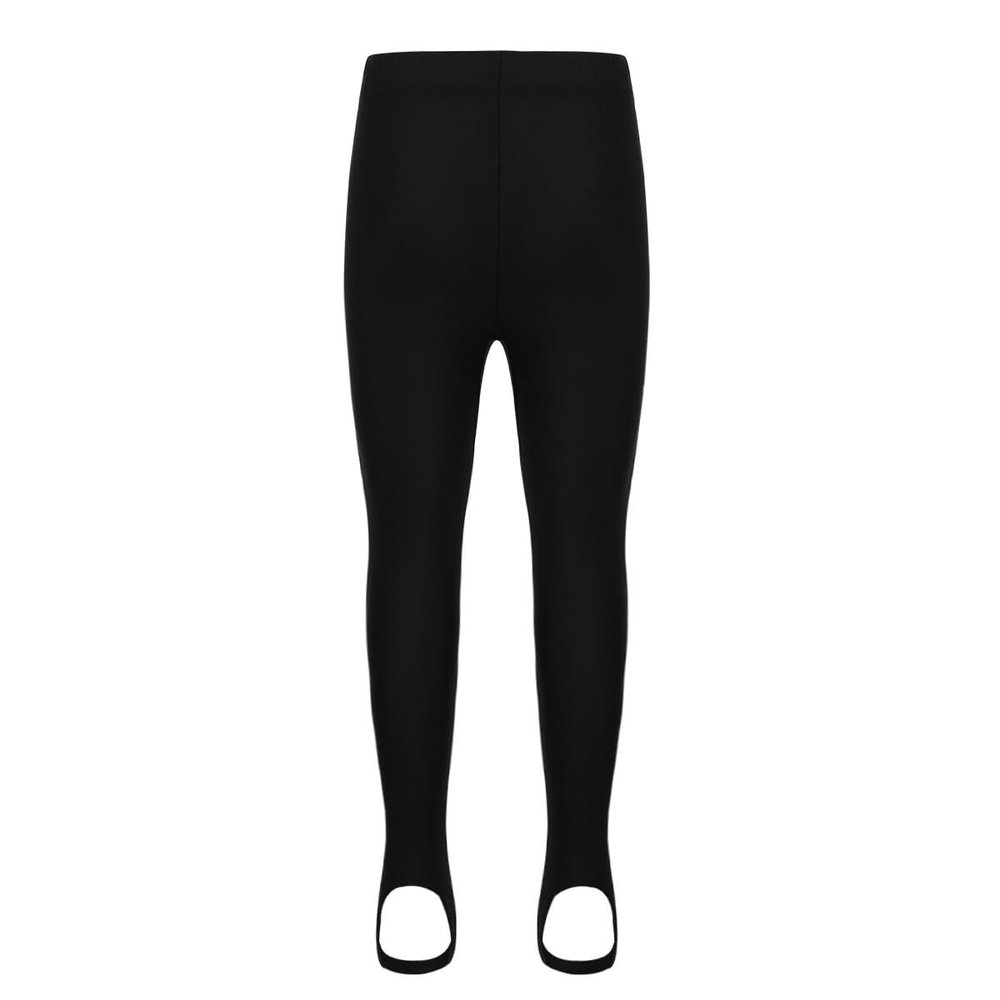 dPois Kids Girls Dance Tights Gymnastics Stretch Leggings Skinny Pants Pantyhose Basic Stockings Dancewear Black 10-12