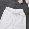 dPois Kids Girls Dance Tights Gymnastics Stretch Leggings Skinny Pants Pantyhose Basic Stockings Dancewear White 8-10 view 4