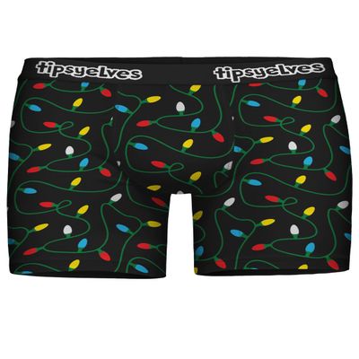 Tipsy Elves Men's String of Lights Xmas Underwear - Christmas Boxer Briefs: L
