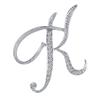 LiaSun 26 Letters Brooches Silver Plated Metal Broaches Pins-Clear Crystal Initial Breastpin (1pcs-K) view 1