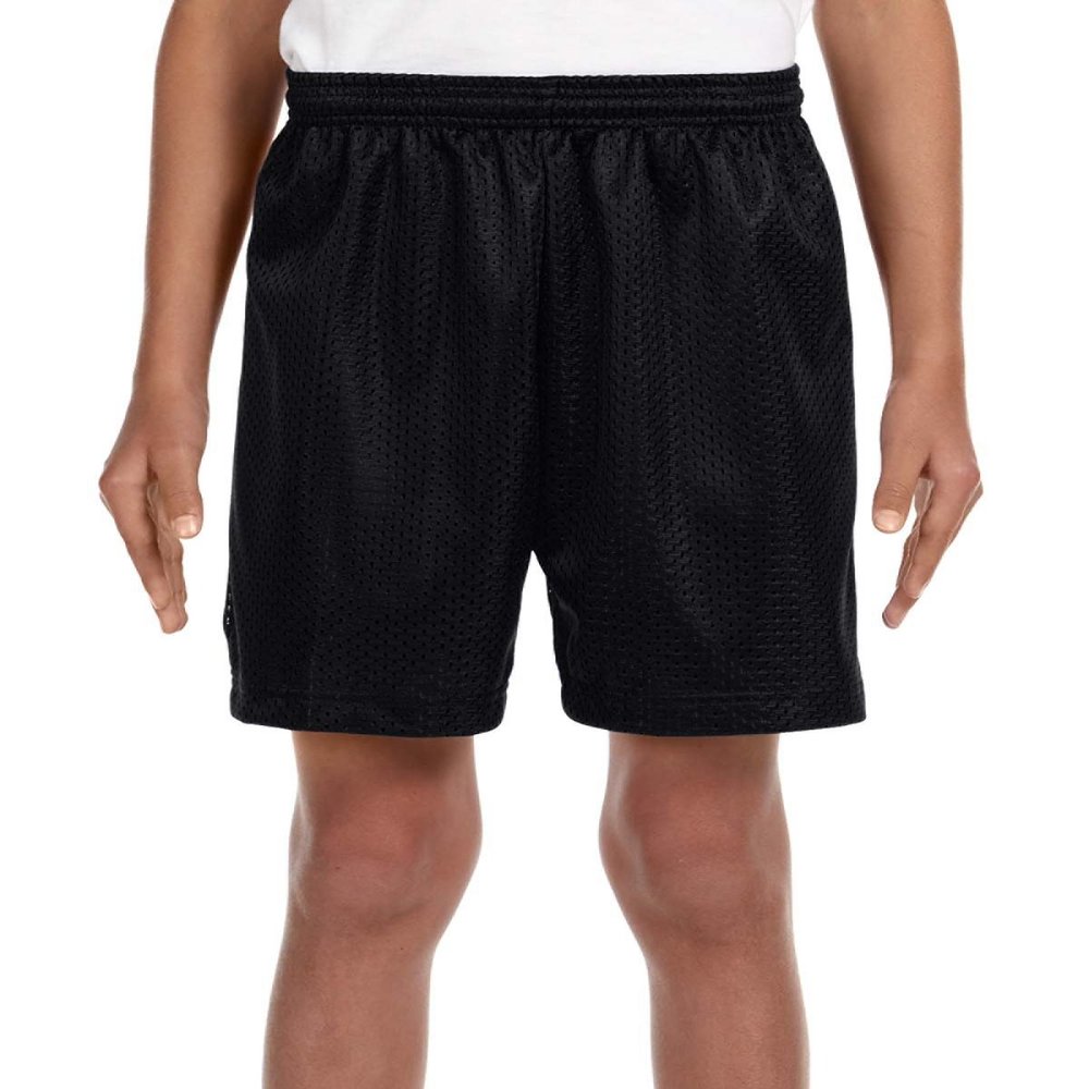 A Product of A4 Youth Six Inch Inseam Mesh Short -Bulk Saving Black