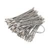 bayite Pack (100) Stainless Steel Wire Keychains Cable, Key Chain Rings, Heavy Duty Luggage Tags Loops Tag Keepers 2mm Twist Barrel (Cable Length: 4 inches) view 1