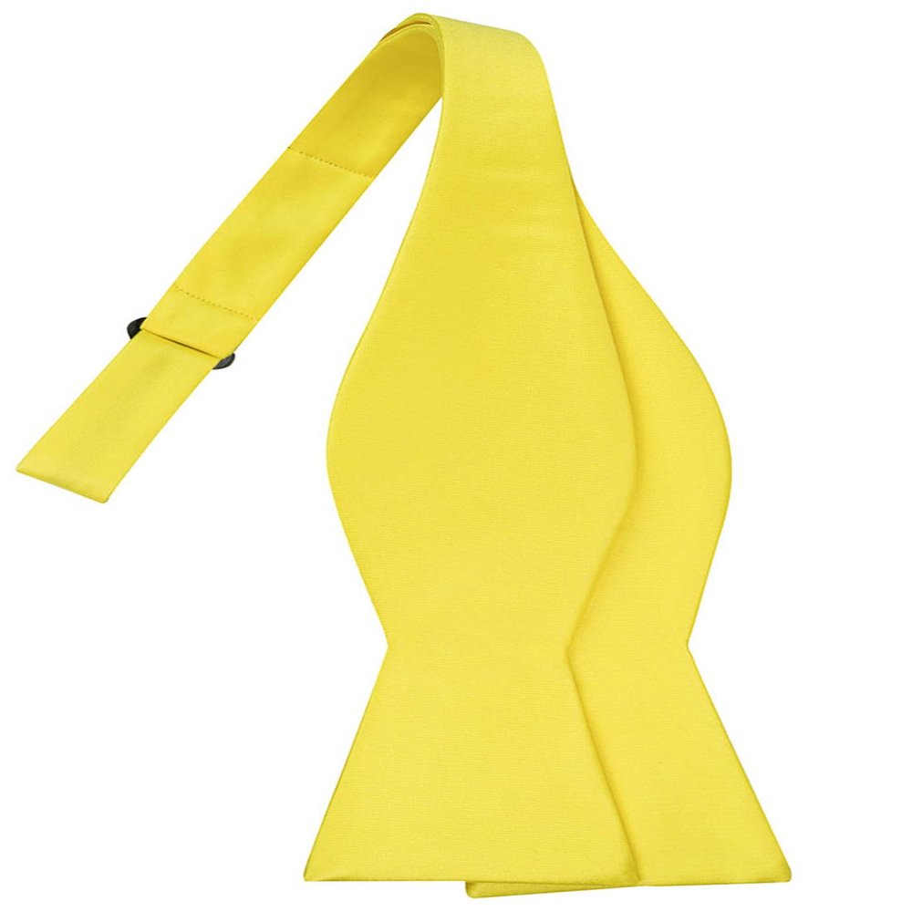KissTies Canary Yellow Self-Tied Bow Tie Satin Wedding Bowties + Gift Box