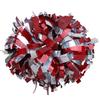 ICOCHEER Cheerleading Pom Poms Metalic Holographic Cheerleader 6 inch 1 Pair 2 Pieces (Red/Silver) view 1