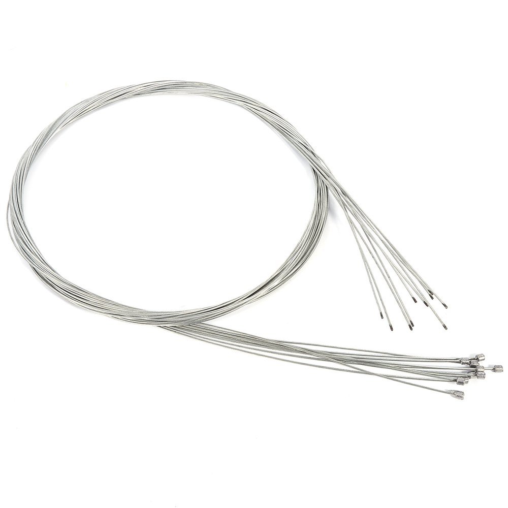 Bewinner 2m Length Derailleur Cable Replaceable Brake Cable Road Shift Cable Inner Shift Cable for Bicycle (Pack of 10)