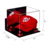 Better Display Cases Acrylic Baseball Cap Display Case Mirror, Wall Mount and Red Risers (A006-RR) view 2