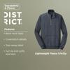 District Lightweight Fleece 1/4-Zip - Unisex, Stylish Casual Pullover Sweater for Men & Women, Regular Fit, Heathered Black, 4XL view 4