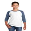 District Youth Very Important Tee 3/4-Sleeve XS Heathered Navy/ White view 1