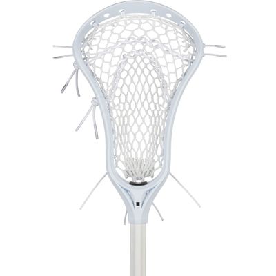 StringKing Womens Complete Lacrosse Stick with Composite Shaft and Women's Type 4 Mesh (White/White)