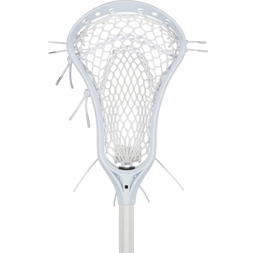 StringKing Womens Complete Lacrosse Stick with Composite Shaft and Women's Type 4 Mesh (White/White)