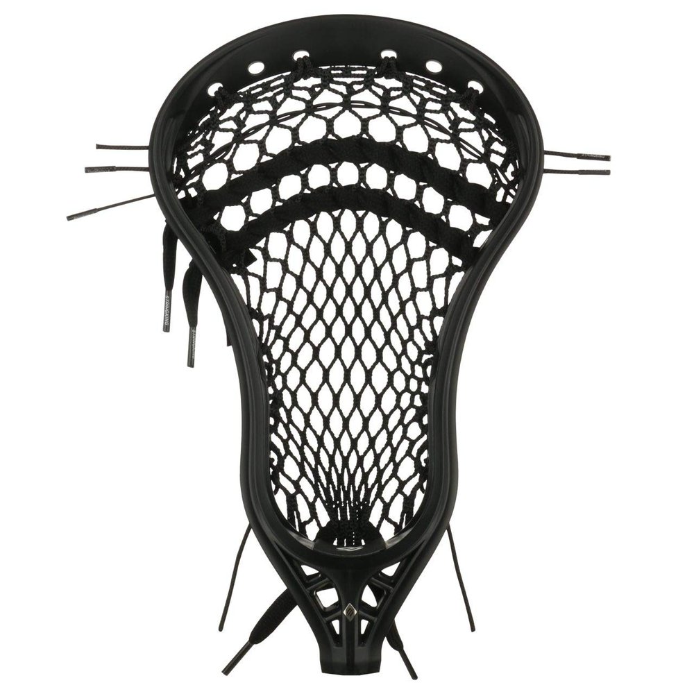 StringKing Mens Mark 2A Attack Lacrosse Head Strung with Type 4X Mesh (Black/Black)