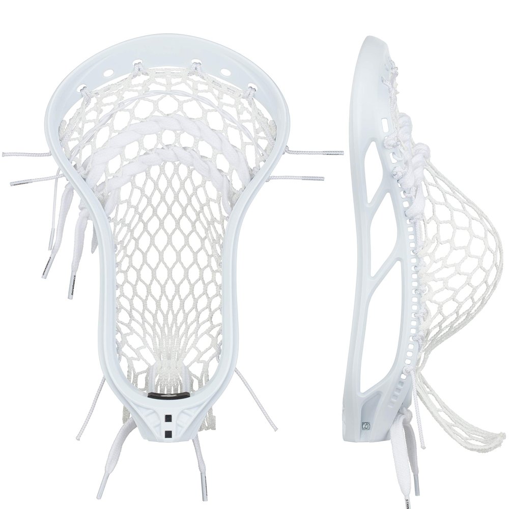 StringKing Mens Mark 2F Faceoff Lacrosse Head Strung with Type 4f Mesh (White/White)