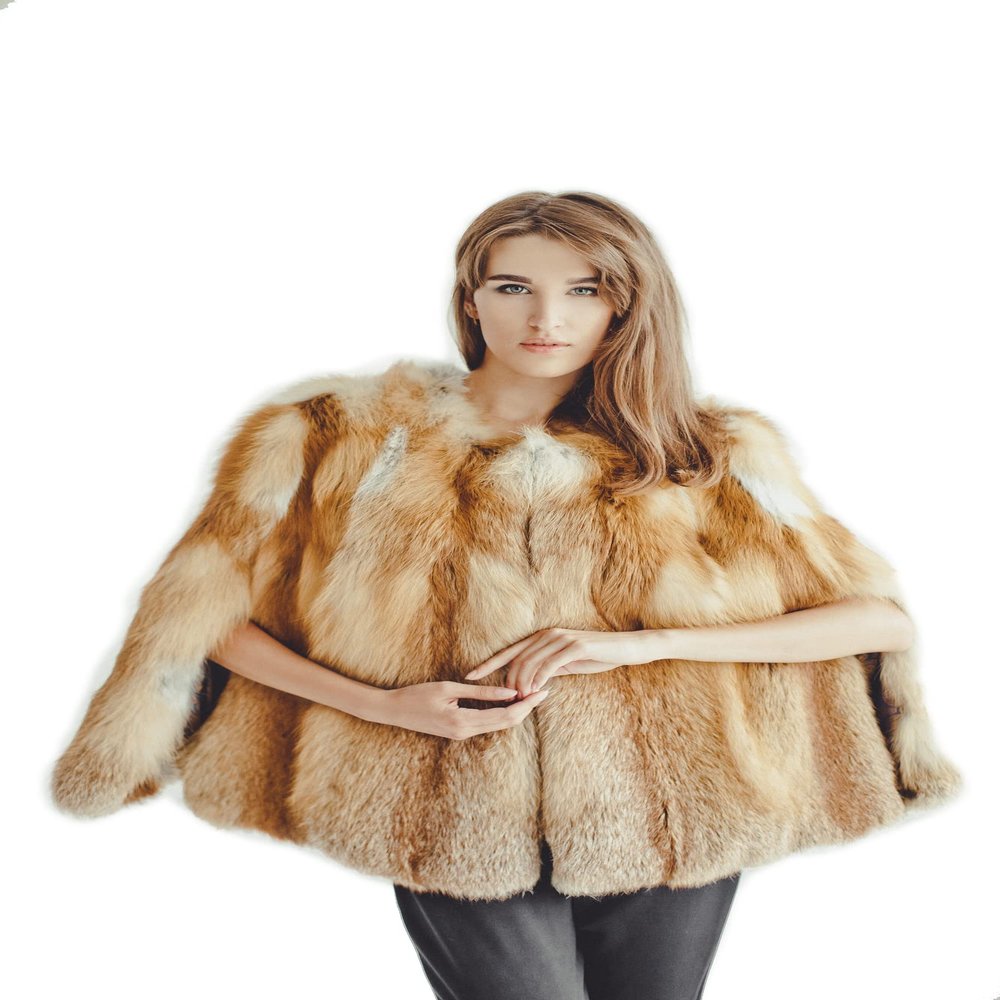 Fox Fur Poncho for Women Real Fur Poncho for Girls