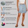 Lexi Womens Stretch Pencil Skirts with Functional Pockets, A Line & Destructed Mini Denim Skirts SKS48017 Light WASH 10 view 2