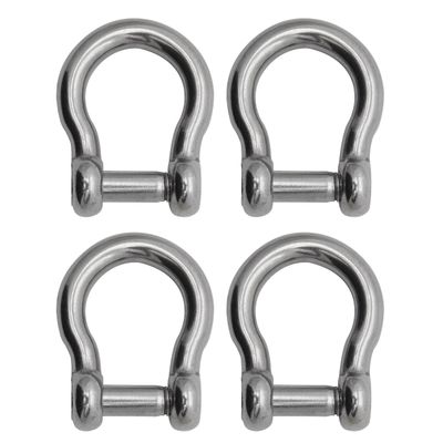 Extreme Max 3006.8414.4 BoatTector Stainless Steel Bow Shackle with No-Snag Pin - 1/2", 4-Pack