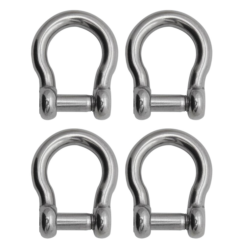 Extreme Max 3006.8414.4 BoatTector Stainless Steel Bow Shackle with No-Snag Pin - 1/2", 4-Pack