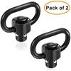 360 TACTICAL QD Sling Swivel Mount, Tactical Heavy Duty QD Quick Detach/Release 1.25" Loop Heavy Duty Push Button Swivels - Black (Pack of 2) Push Button view 2