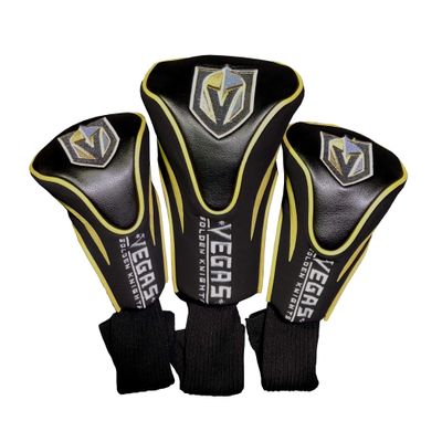Team Golf NHL Las Vegas Golden Knights Contour Golf Club Headcovers (3 Count) Numbered 1, 3, & X, Fits Oversized Drivers, Utility, Rescue & Fairway Clubs, Velour Lined for Extra Club Protection