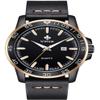New Top Fashion Analog Men Watch Luxury Black Leather Watches Date Quartz Watch Male Sport Wrist Watch (Gold) view 1