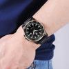 New Top Fashion Analog Men Watch Luxury Black Leather Watches Date Quartz Watch Male Sport Wrist Watch (Gold) view 2