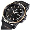 New Top Fashion Analog Men Watch Luxury Black Leather Watches Date Quartz Watch Male Sport Wrist Watch (Gold) view 4