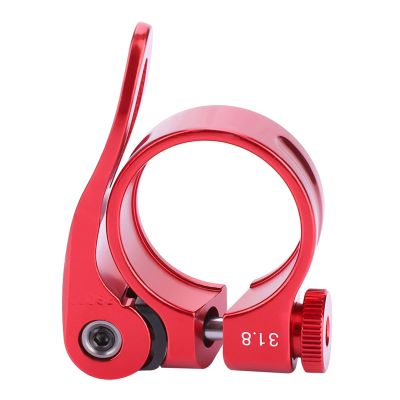 31.8mm Seatpost Clamp Aluminum Alloy Quick Release Clamp for Road (31.8mm Red)