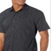 Amazon Essentials Slim-Fit Men's Short Sleeve Button Down Shirt, Black Floral Design, XX-Large view 4